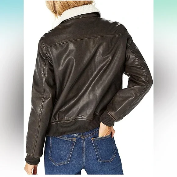 Levi’s faux leather sherpa aviator bomber jacket - NWOT - Picture 1 of 7
